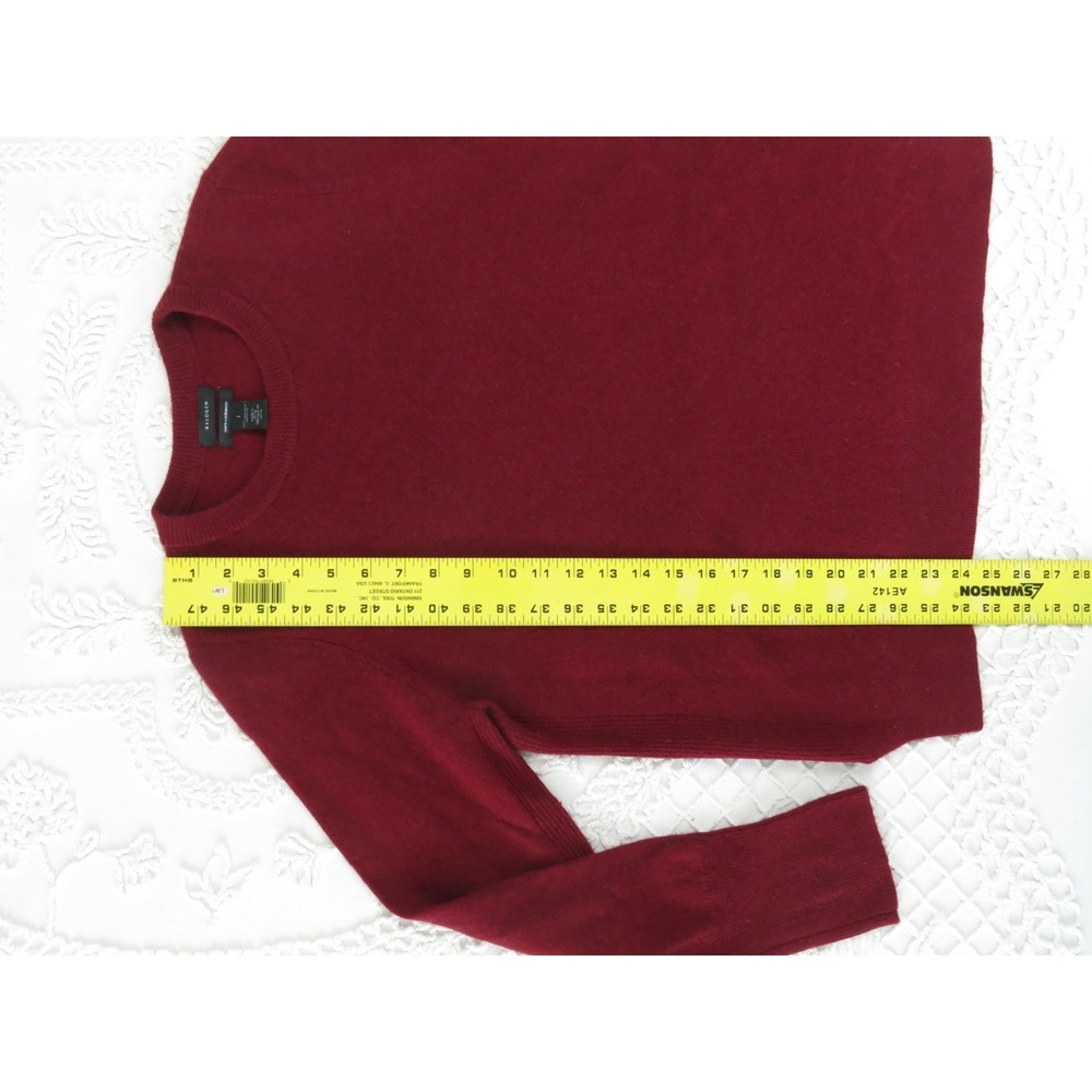 Halogen Cashmere Sweater Women's Large Brick Red Crew Neck Size Vents Pullover - Picture 6 of 6